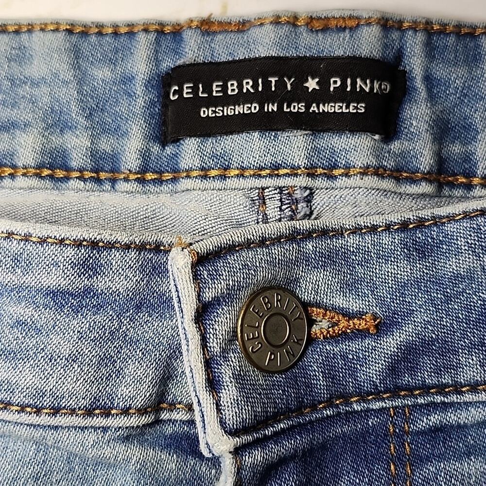 Celebrity Pink Skinny Distressed Jeans Size Juniors 1/25 - Picture 5 of 10